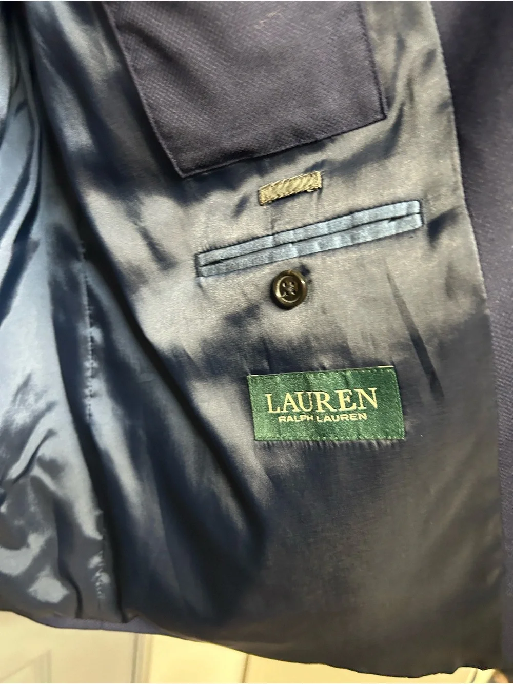 LAUREN RALPH LAUREN NAVY WOOL BLEND SPORT COAT/BLAZER.  Size 52R